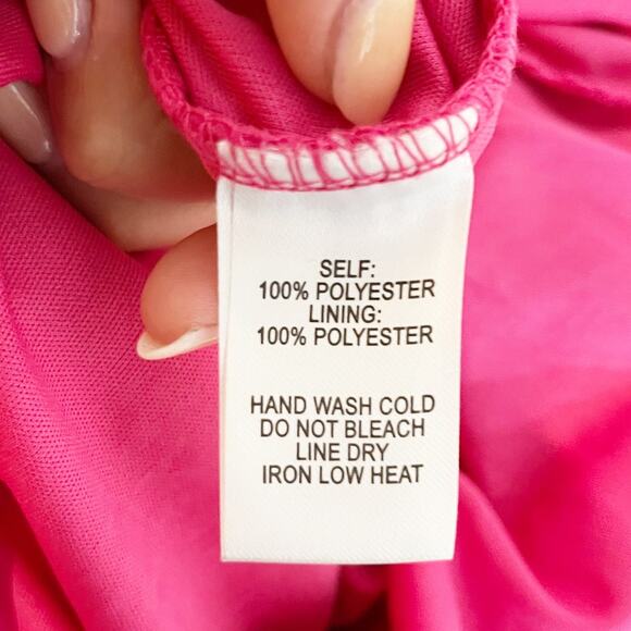 Lulus Taliah Sleeveless Floral Lace Crochet Trim Midi Trumpet Dress Hot Pink S - Picture 7 of 8